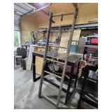 Wood Ladder with Pulleys & 2 Hanging Metal