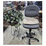 Faux Plant in Metal & Plastic Plant Stand and