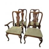 Wood Chipenendale Upholstered Seat Dining Chairs