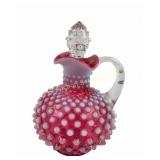 Fenton Cranberry Hobnail Cruet
