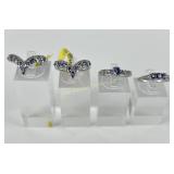 (4) 925 Sterling Silver Rings , two made in India,
