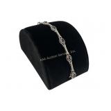 925 Sterling Silver Tennis Bracelet featuring Blac