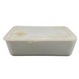 McKee White Glass Refrigerator Dish with Lid