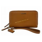 Coach Brown Leather Wristlet Wallet