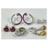 (5) Pairs Sterling & Gemstone Earrings