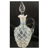 Northwood Opalescent Lattice Paneled Sprig Cruet e