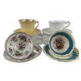 (4) Aynsley Bone China and Matching Teacups