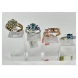 (4) 925 Sterling Silver Rings, One made in China,