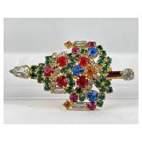 Sterling & Multicolored Gemstone Pin