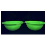 McKee Uranium Jadeite Mixing Bowls With Pour Spout