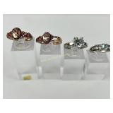(4) 925 Sterling Silver Rings, one made in India,