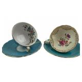 Aynsley Bone China Teacups and Matching Saucers