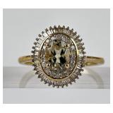 10k Gold Size 7 Luxoro Ring with a Green Center St