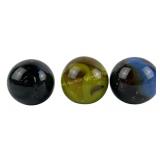 (3) Glass Glowing Shooter Marbles
