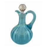 Blue Opalescent Fluted Scrolls Cruet AKA Klondyke