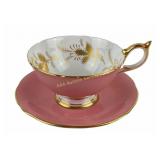 Aynsley Pink and Gold Teacup and Saucer Set