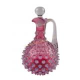 Hobbs, Brockunier & Co. Cranberry Opalescent Hobna