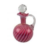 Fenton Cranberry Opalescent Swirl Cruet