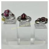 (3) 925 Sterling Silver Rings, one made in India a