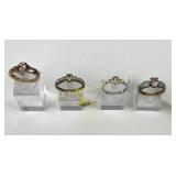 (4) 925 Sterling Silver Rings, Three made in India