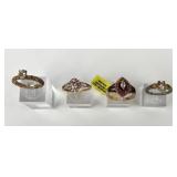 (4) 925 Sterling Silver Rings, One made in India,