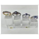 (4) 925 Sterling Silver Rings, Two made in India,