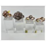 (4) 925 Sterling Silver Rings, Three made in India