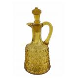 Cental Glass Co. Amber Glass Pressed Diamond Cruet