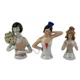 Porcelain Half Doll Pin Cushion Holders