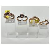 (4) 925 Sterling Silver Rings, two made in India,