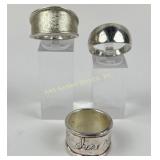 (3) Sterling Rings Total Weight 36.5 Grams