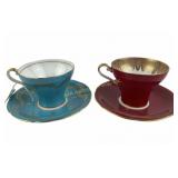 Aynsley Bone China Teacups and Matching Saucers