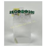 2.518 Gram Sterling Silver Ring with Green and Cle