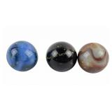 (3) Glass Glowing Shooter Marbles