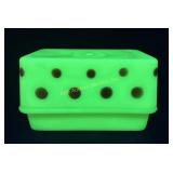 McKee Uranium Custard Glass Red Polka Dots 1 Pound