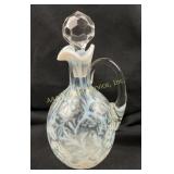 Northwood Daisy & Fern Opalescent Glass Cruet c. 1