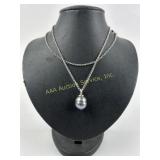 Sterling Silver & Cultured Pearl Necklace.