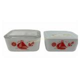 McKee Milk Glass Refrigerator Dishes