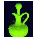 Heisey Uranium Custard Glass Winged Scroll Cruet C