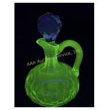 Uranium Cut Glass Cruet Early 20th Century c.
