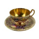 Aynsley Orchard Gold Teacup and Saucer
