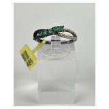 1.962 Gram STS Sterling Silver Ring With Green Gem
