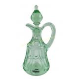 Green Glass Beaded Oval in Sand Cruet Northwood or