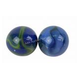 (2) Glowing Glass Shooter Marbles