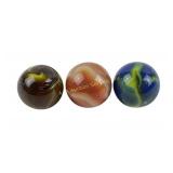 (3) Glass Glowing Shooter Marbles