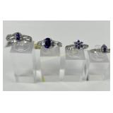 (4) 925 Sterling Silver Rings, Three made in India