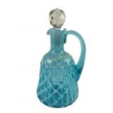 Buckey Victorian Blue Opalescent Glass Ribbed Opal