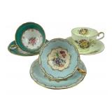 Aynsley Fine Bone China Tea Cups and Matching Sauc