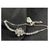 925 Sterling Silver Bracelet featuring Clear Gemst