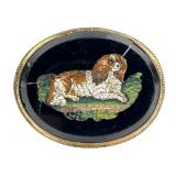 Rare Victorian Micromosaic Brooch Spaniel